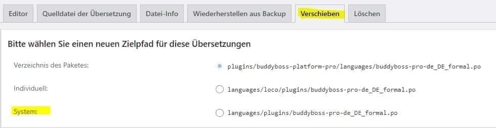 buddyboss und die sprachdateien