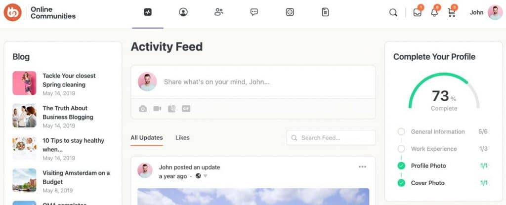 activity feed